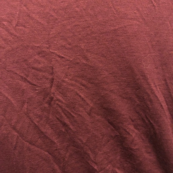 Maroon tie front short sleeve top - Picture 4 of 5